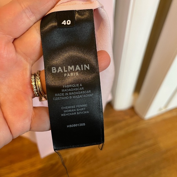 Balmain Paris 2 Pockets Crepe De Chine Buttoned Shirt - Picture 3 of 6